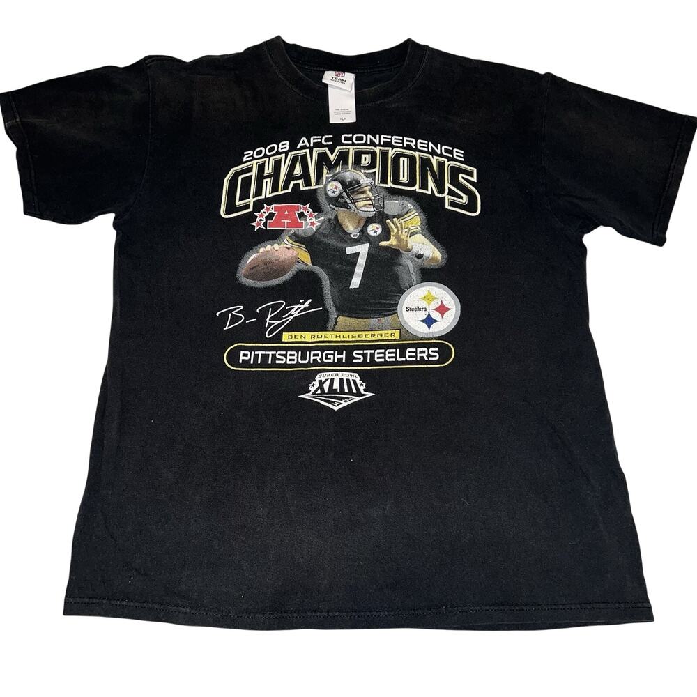 Ben Roethlisberger Pittsburgh Steelers Big Ben NFL Super Bowl 2008 Y2K Shirt L